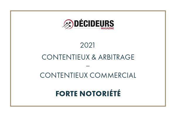 Décideurs Magazine – Contentieux et arbitrage 2021