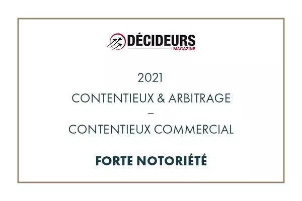 Décideurs Magazine – Contentieux et arbitrage 2021