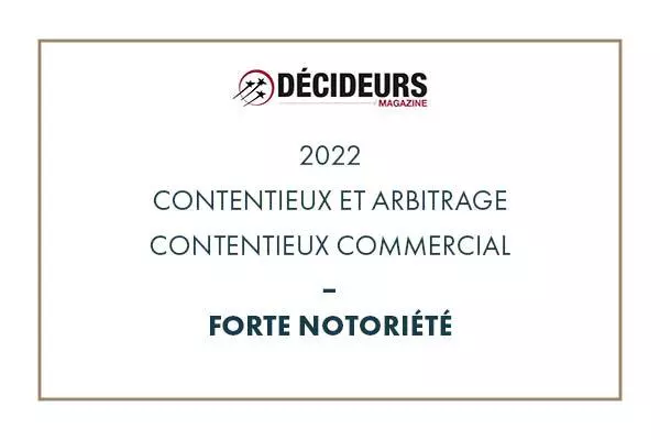 Décideurs Magazine 2022 – Contentieux et arbitrage