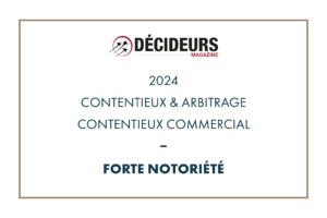 Décideurs Magazine 2024 - Contentieux & Arbitrage - Contentieux commercial