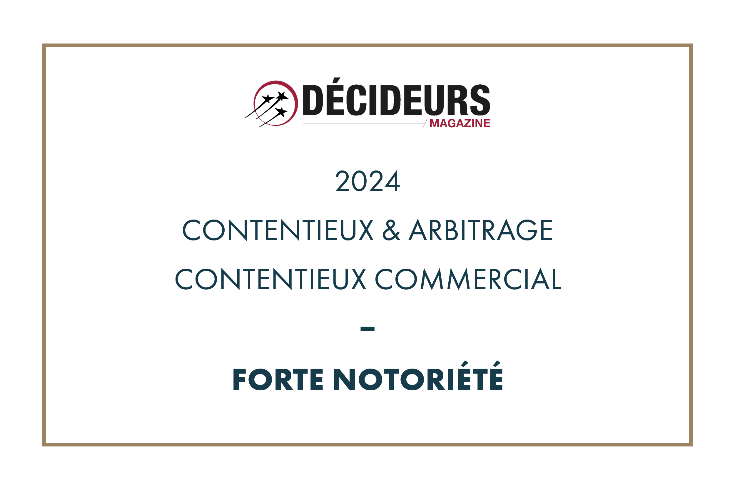 Décideurs Magazine 2024 – Contentieux & Arbitrage – Contentieux commercial