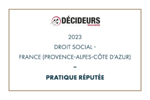 Décideurs Magazine 2023 - Droit social - France (Provence-Alpes-Côte d'Azur)