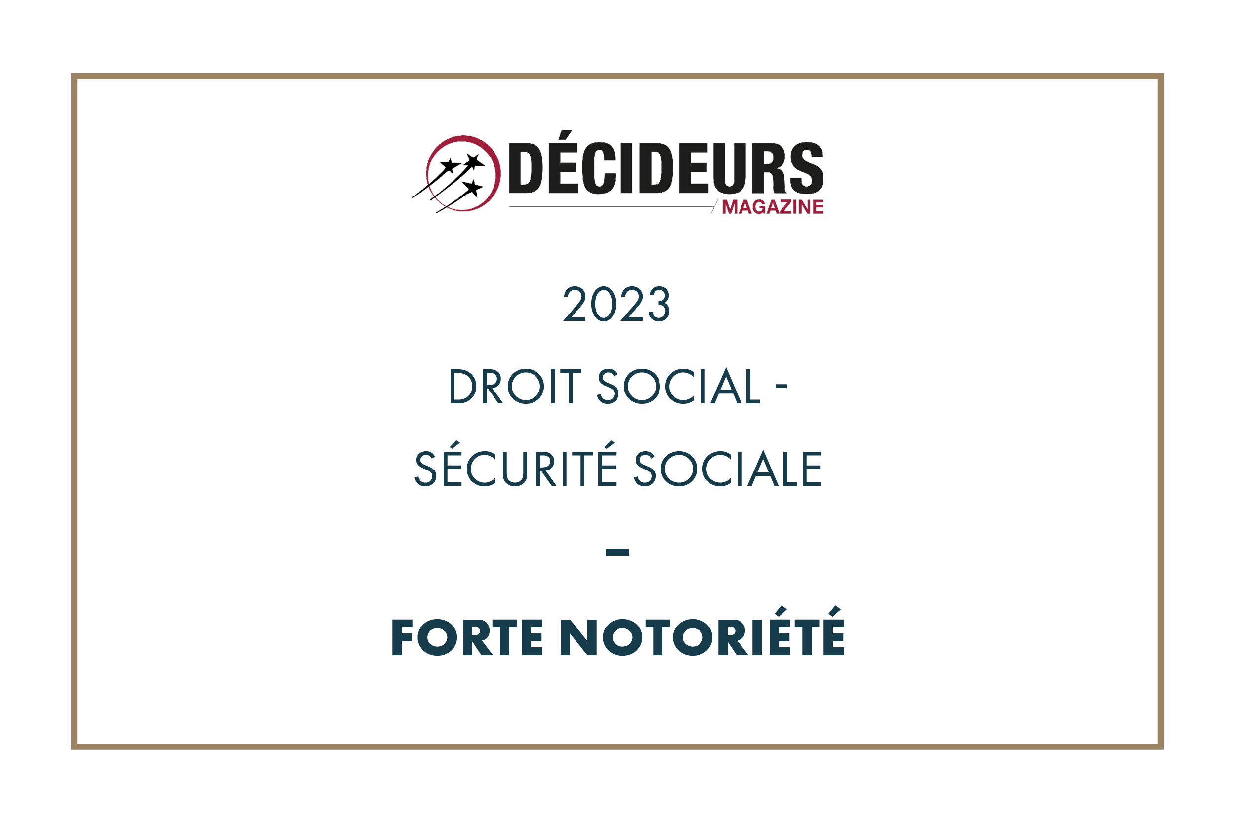 Décideurs Magazine 2023 – Droit social – Sécurité sociale